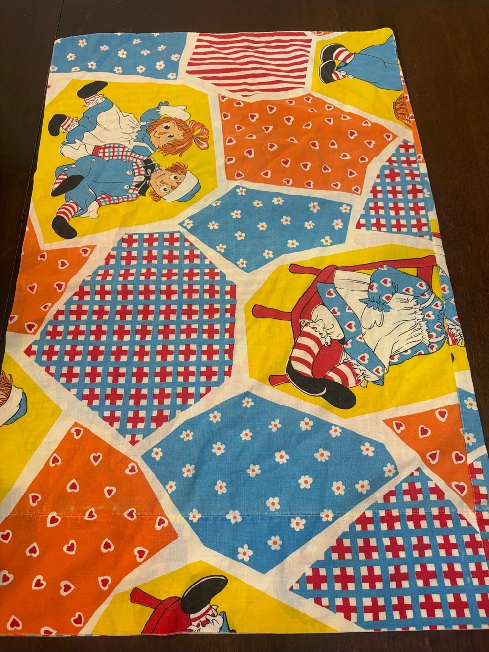 Vintage Children's Patchwork Raggedy Ann Andy Pillowcase